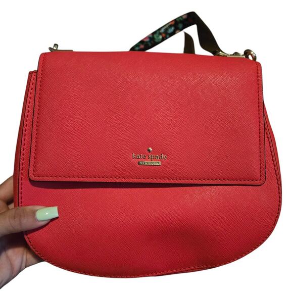 Kate Spade Red Cameron Byrdie Saddle Bag - Picture 4 of 8